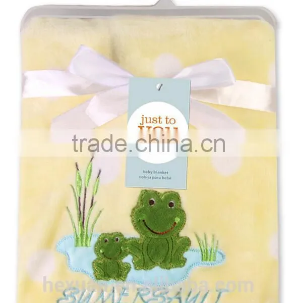 China Supplier Custom Cartoon Embroidered Baby Fleece Blanket photo-6