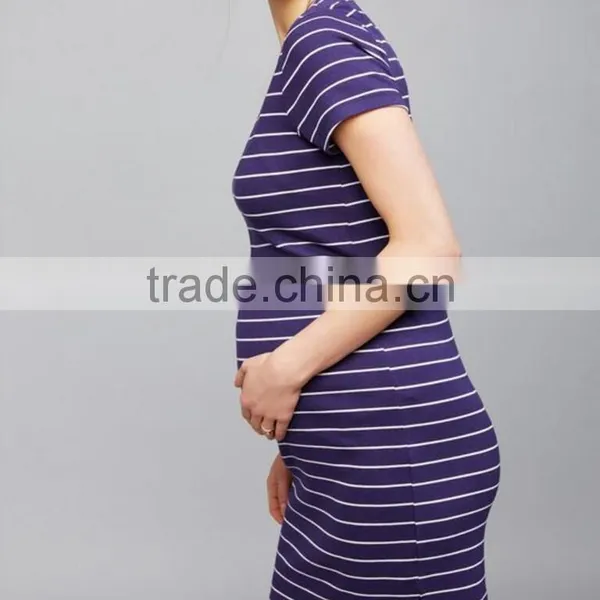 Striped Maternity Clothes Pregnant Women Dresses photo-3