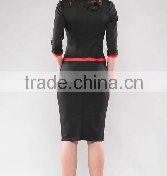 Elegant Contrast Ladies Office Suit Fashion Stylish Woman Suit 2015 photo-5