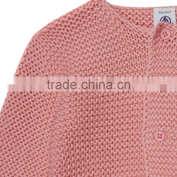 Hot Sale 2017 Custom New Style Kids Sweater Pink Children Knitted Cotton Cardigan Cashmere Sweater for Baby photo-3