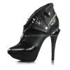Lotoyo Pin-Heeled Metal Chain &Studs Women Ankle Boots Ltyk0009