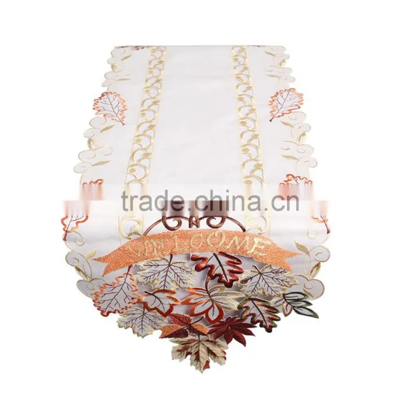 Nice Embroidery Designs Maple Leaf Table Runner for Decoration photo-6
