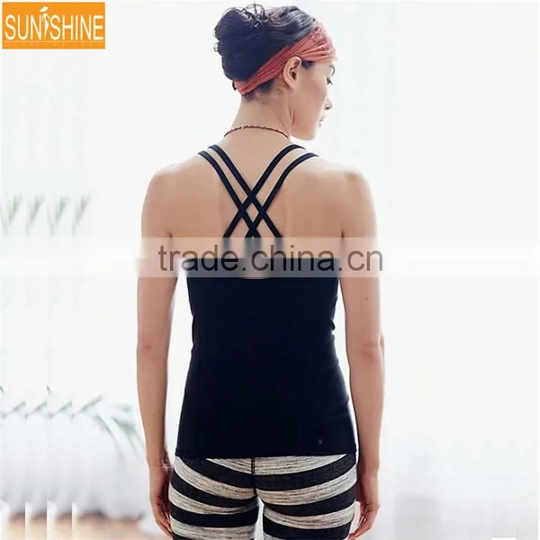 2017 Hot Sale Women Running Singlet Yoga Vest Wholesale Sport Tank Top photo-3