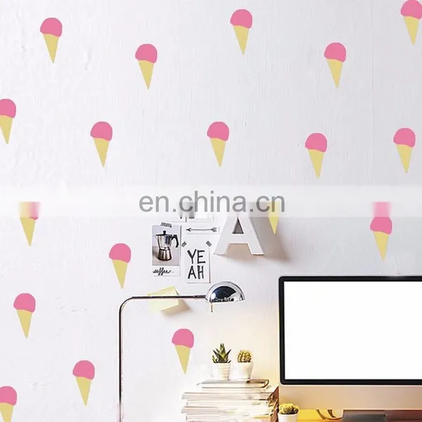 Cute Ice Cream Ins Style Vinyl Wall Sticker Children Room Home Decoration Mural Roon Decal photo-2
