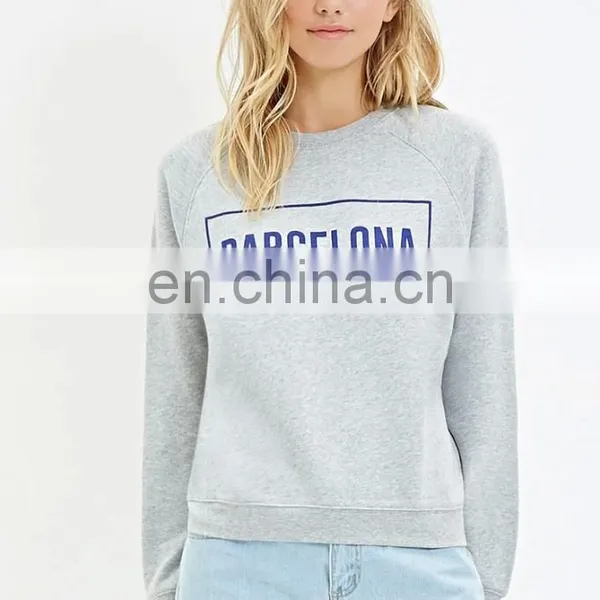 Cheap Custom Barcelona Raglan Cotton Sweatshirt photo-2