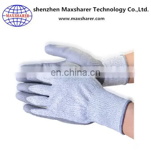 Gray PU Hand Protection Gloves Safety Work Gloves photo-2