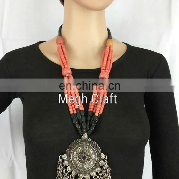 Vintage Pearl Beaded Jewelry- Vintage Beaded Necklaces - Vintage Jhummar Necklace photo-2
