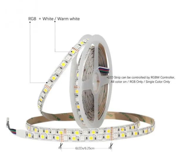 5M DC12V LED Strip 5050 SMD RGB, RGBW, RGBWW 96LED/m White, Warm White 120LED/m 5050 LED Flexible Strip Light IP20 photo-5