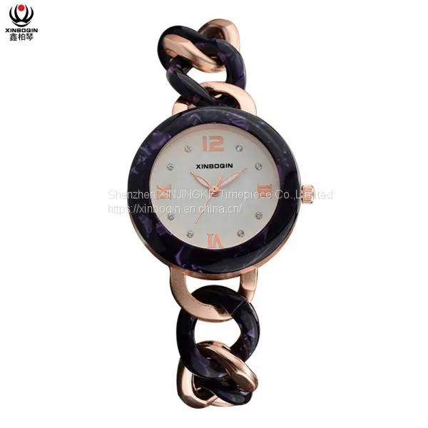 XINBOQIN Manufacturer Custom Brand New Style Casual Fashion High Quanlity Luxury Wood Japan Movt Quartz Acetate Women's Watch photo-2