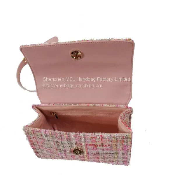 Luxury Fashion Winter New Tweed Multi Colors Shoulder Hand Girl Bag Crossbody Handbags Wholesale photo-3