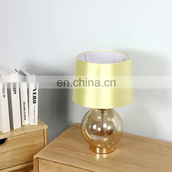 Elegant Modern Design Hotel Restaurant Coffee House Custom Round Glass Table Lamp With Lampshade photo-3