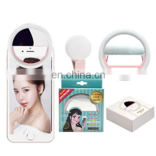 Wholesale 36 Leds Selfie Ring Light 3 Light Modes Portable Clip on Phone Make up Light With Removable Battery photo-2