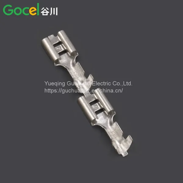 DJ622-6.3 Self-locking Plug Spring Straight Terminal Block Brass Tin Plated Straight Strap Connector photo-3