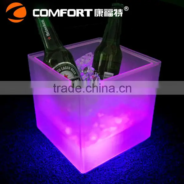 Personalized Unique Plastic Led Light Cube Beer Ice Box