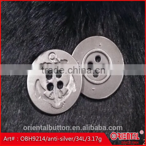 Anti-brass and Anti-silver Anchor Metal Button photo-3