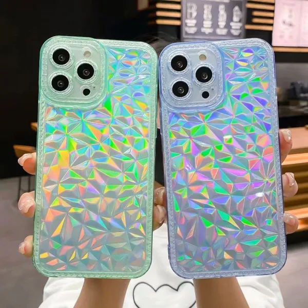 Thermal Blank Mobile Phone Case/Protective Laser Discoloration TPU Diamond Pattern Full Package For Apple 11 12 13 14 Pro Max photo-5