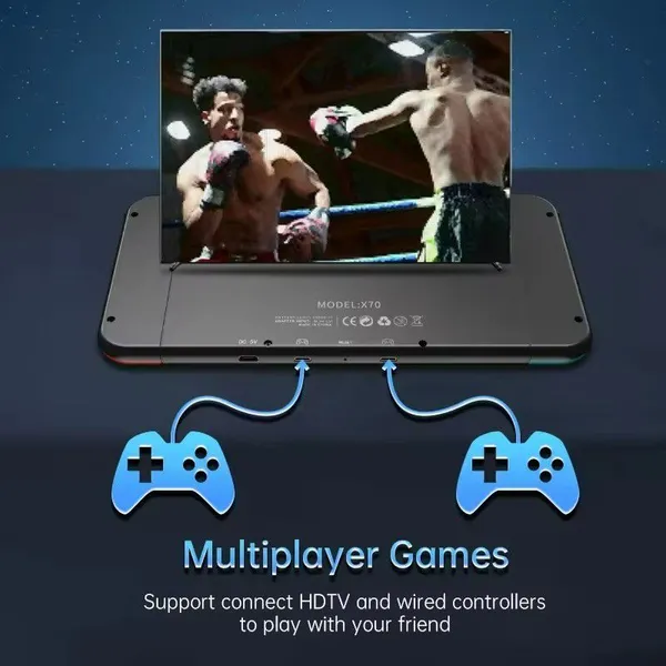 X70 Handheld Game Player 7 Inch Retro Game Console Handheld Game Console Classic Hd Tv Out Video Gaming Console photo-4
