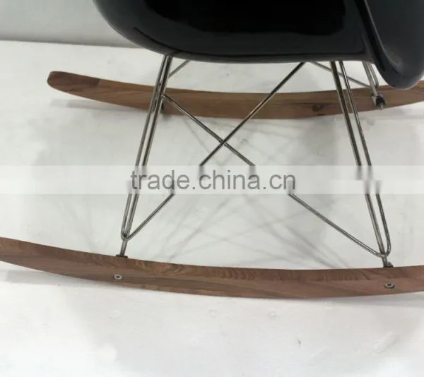 Replica Designer Fiberlgass Material Stainless Steel Frame ARA Armchair/rocking Chair With Wooden Base photo-5