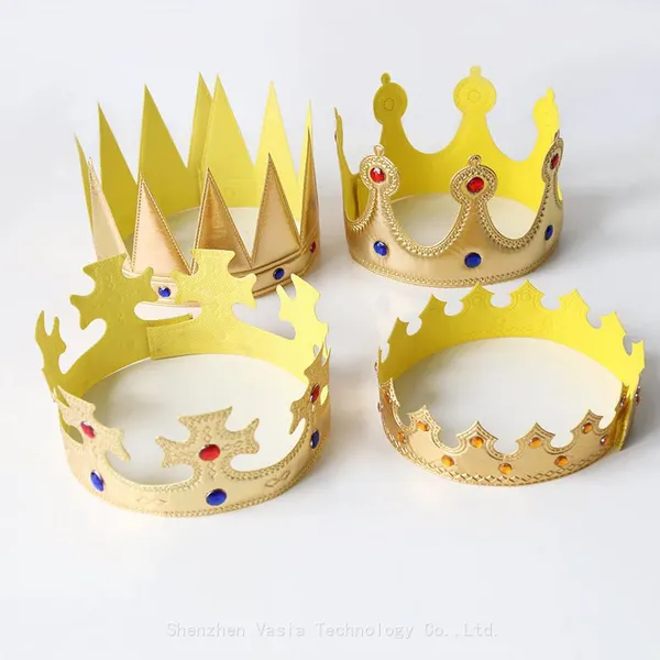 Factory-Supplied Prince Crowns - Gold Headwear for Birthday & Holiday Party Decor photo-5