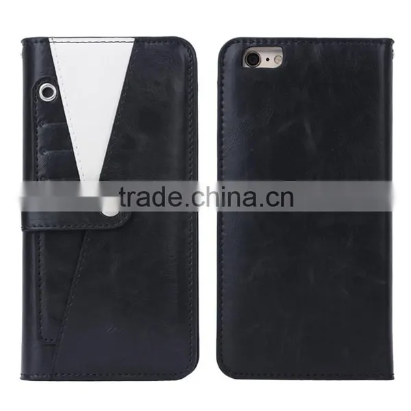 Manufacturer Wholesale PU Leather Cell Phone Case for IPhone 6/6s,protective Card Holder Case With Shrapnel photo-2