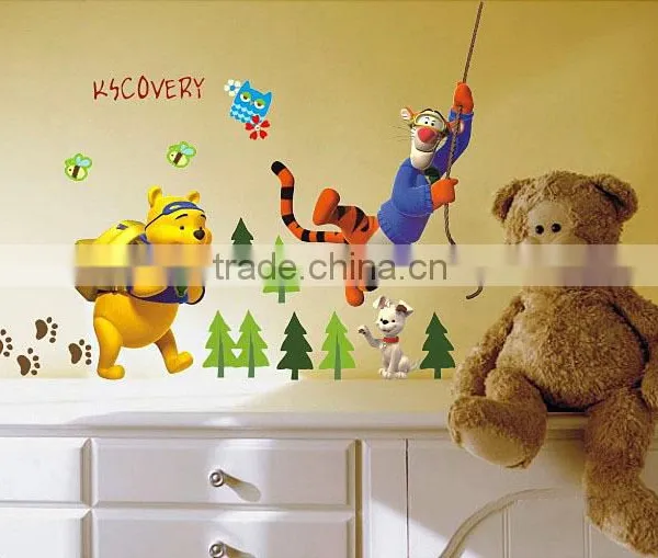 Cartoon Animals Pooh Tree Vinyl Wall Stickers for Kids Rooms Boys Girls Home Decor Child Sticker Wall Art Decals Home Decoration photo-2