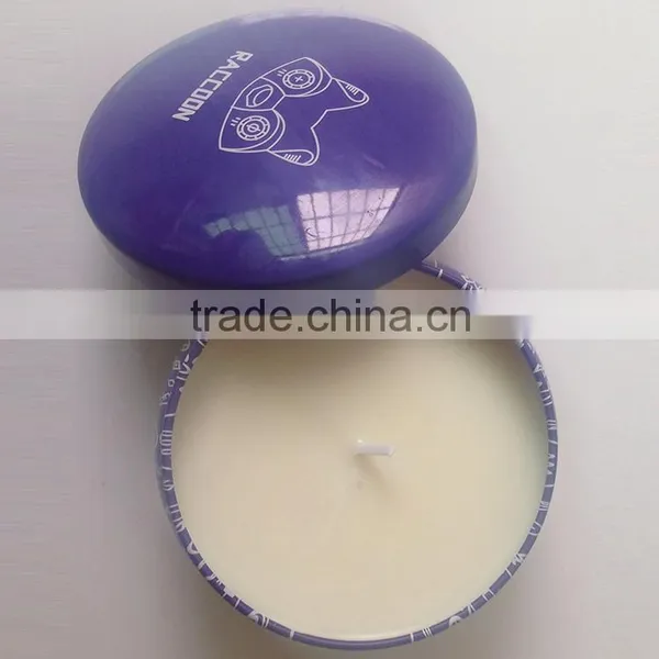 Scented Soybean Wax Candle in Tin Box With Metal Lid photo-2