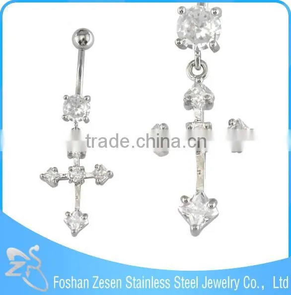 Competitive Price Navel Ring Women Hanging Heart Peace cz Navel Body Jewelry photo-6