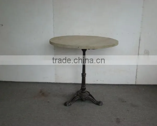 Industrial Metal Coffee Table/antique Round Wooden Top Coffee Table photo-2