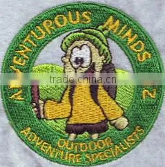Beautiful Green,white Colors Embroidered Letter Round Shape Patches Iron on Garment photo-6
