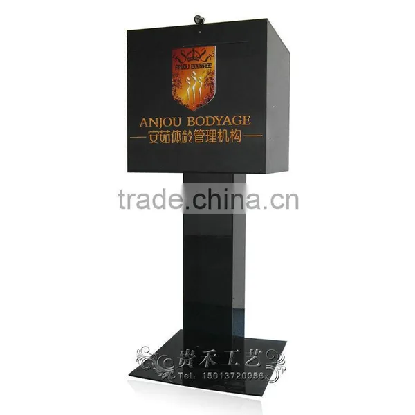 High Quality Donation Money Box With Lock,black Acrylic Donation Box photo-4