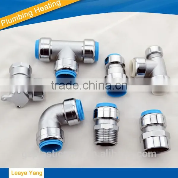 Push fit fittings Push fitting pipe fitting chrome platedheating pipe fittings brass male thread elbow