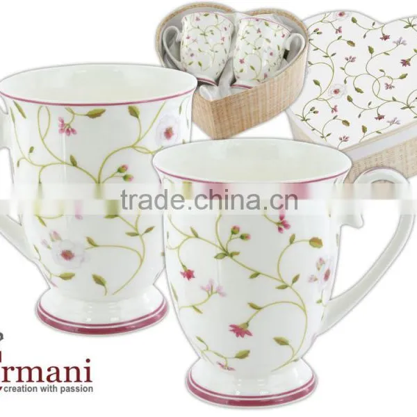 CARMANI the Gift Set of Two Mugs THE HEART Design