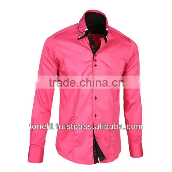 Pink Triple Collar Business Shirts Wholesale - Free DHL Express Shipping