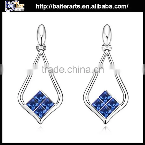 Popular Jewelry Alloy Austria Rose Gold Crystal Drop Earrings photo-2