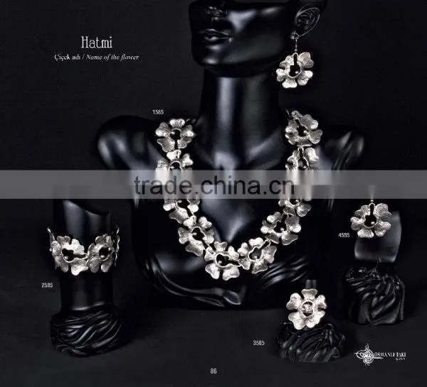 Ring Earring Bracelet Necklace Authentic Turkish Ottoman Ethnic Design Jewelry Set Made in Turkey photo-4
