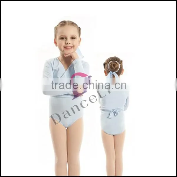 C2420 Long Sleeve child wrap crossover wholesale wrap crossover for ballet crossover
