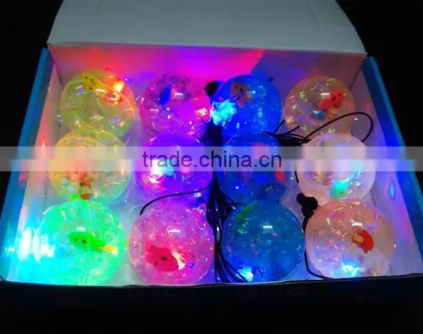 Gltter Bouncing Ball With Water 65mm LED Light up Flashing LED Animal Bouncy Ball photo-2