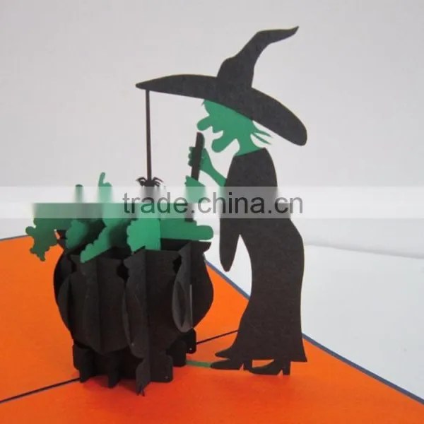 3d Paper Cut Halloween Day Greeting Card