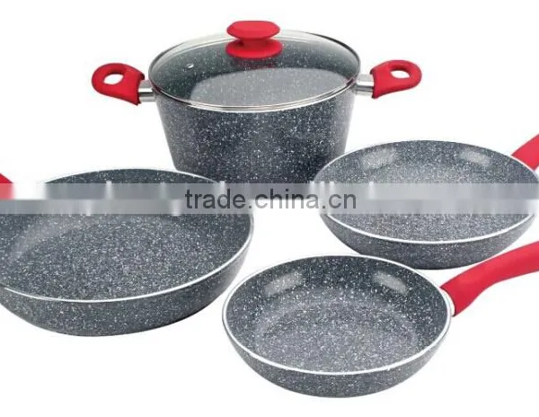 Aluminium Press Ceramic Marble Coated Cookware Set photo-2