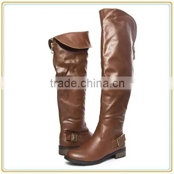 Sexy Ladies Round Toe Boots Women Over the Knee Riding Flat Boots photo-6