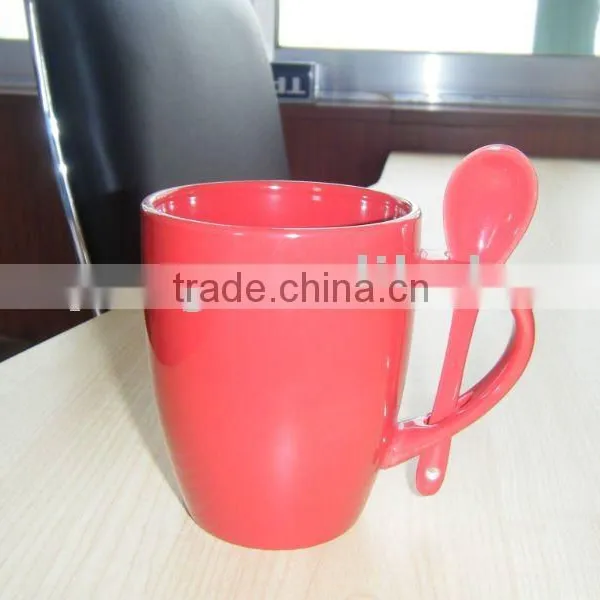 Coffee Mug With Spoon Attached