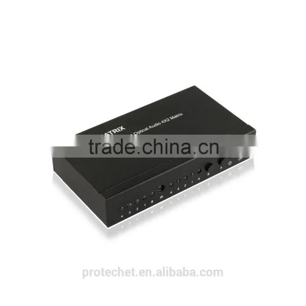Professional Audio Video 4X2 IR Control SPDIF/TOSLINK Digital Otical Audio Matrix for Conference System photo-4