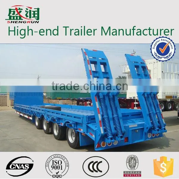 China Trailer Factory Tri-axle Semi Trailer, Low Bed Trailer photo-2