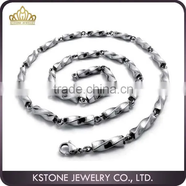 KSTONE Mechanic Style Stainless Steel Mens Necklace Chain, Twisted Stainless Steel Necklace