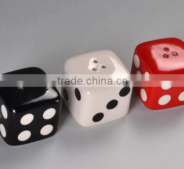Ceramic Funny Dice Salt and Pepper Shaker photo-2