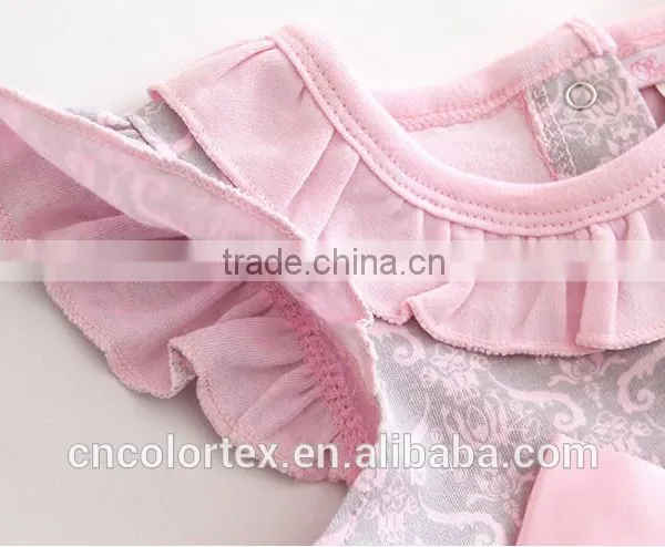 Baby Girls Classical Skirt Lotus Leaf Sleeve And Bowknot Dress photo-3