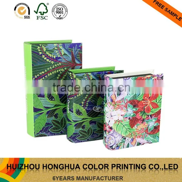 Classic Decoration Book Storage Boxes Book Shape Boxes Book Case PU Leather Box With MDF Core