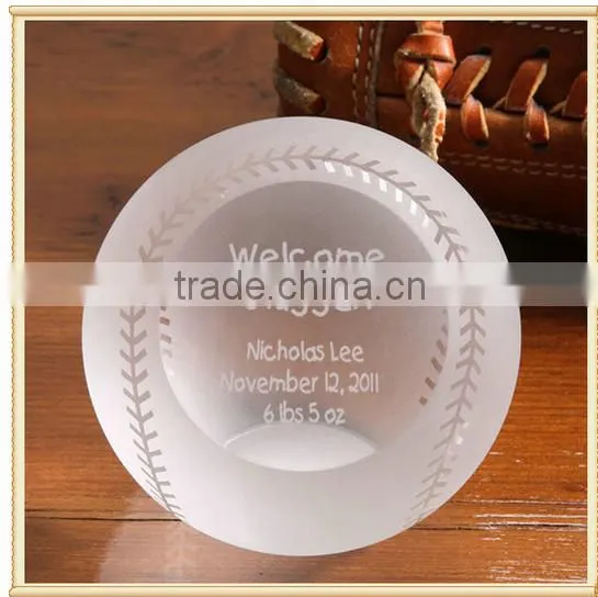 Half-ball Baseball Crystal Paperweight, Hot Salebaseball Around the World photo-2