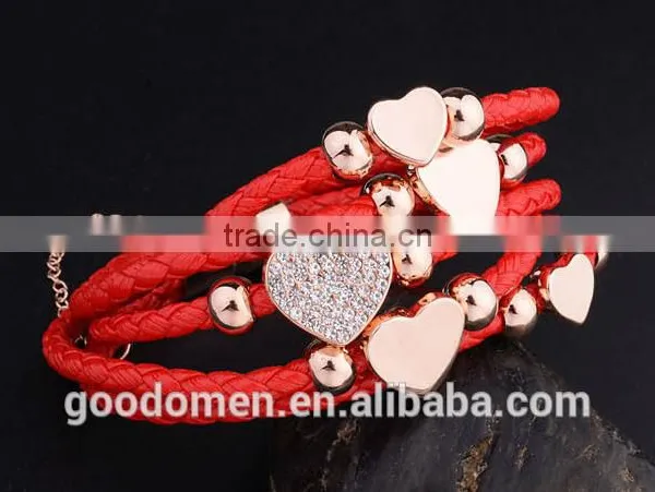 Zinc Alloy Silver Cross Leather Charm Pendant Bracelet photo-2