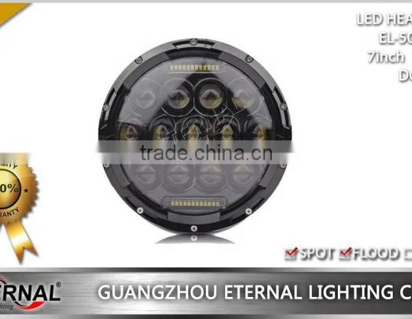 7" Led Headlight 75W Car Automotive Off-road Wrangler Rubicon Motorcycle Auto Led Headlight Dual Sealed Beam photo-2